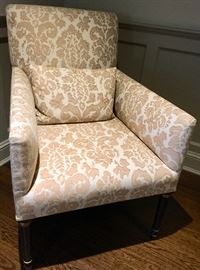 66. Pair of Dessin Fournir Bergere Armchairs w/ Rose Cummings Fabric (27'' x 32'' x 39'')