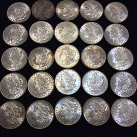 Large Collection of Morgan Silver Dollars. Note that this is a small selection of these coins. 