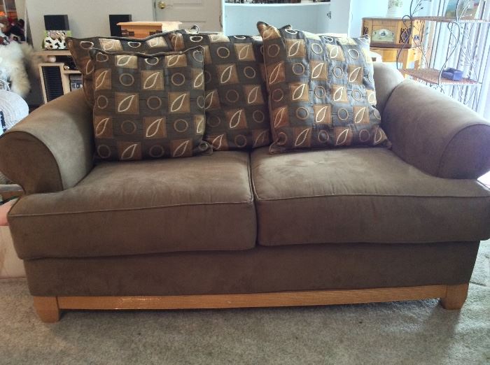 Upholstered Couch and Love Seat. 