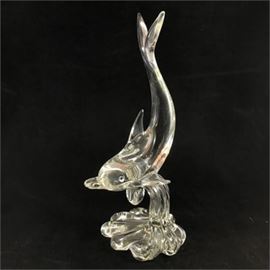 Crystal Signed Murano Dolphin - Large
