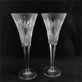 Chris O' Leary Signed Waterford "Health" Toasting Flutes