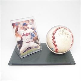 Chad Ogea Cleveland Indians Card and Signed Baseball