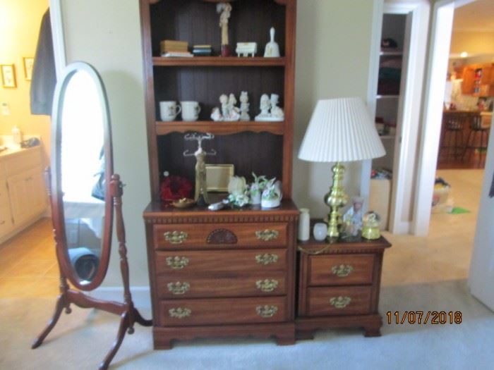 Small chest with hutch and matching night stand