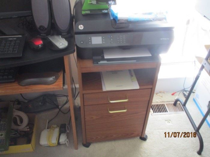 filing cabinet and HP printer