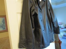 Black leather coat