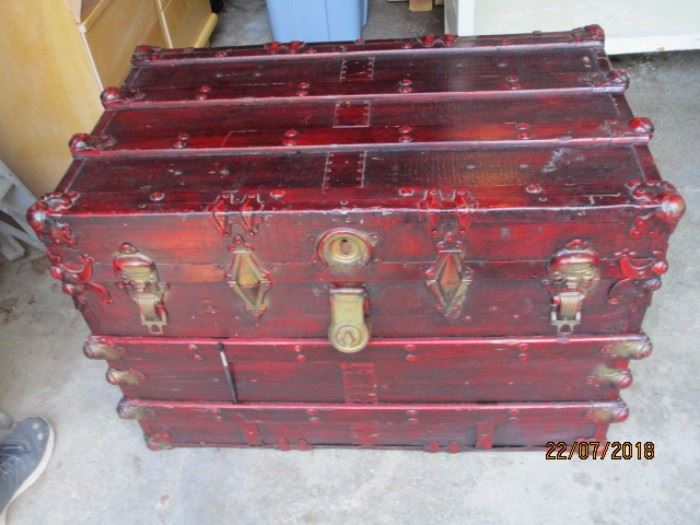 Old trunk with key