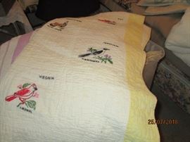 State bird Hand-stitched quilt