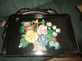 floral tole tray