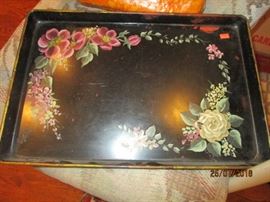 floral tole tray