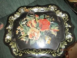 floral tole tray