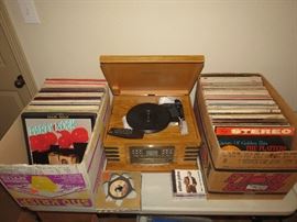 Crosley Record Player/CD with Remote Control and Many LP's To Choose From