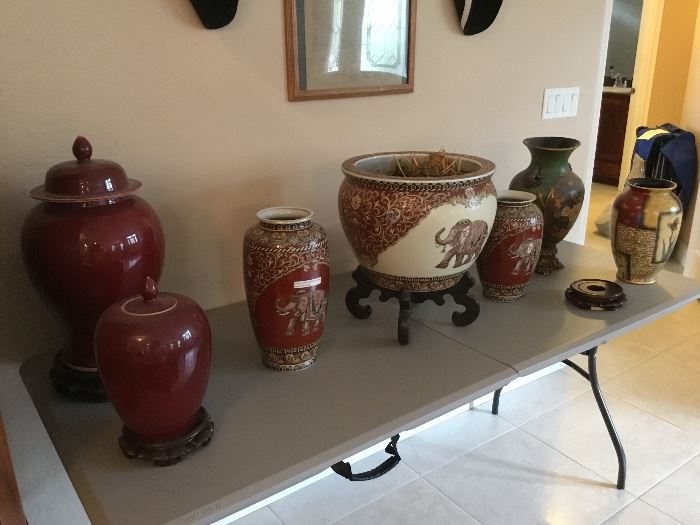 Oriental style decor & vases