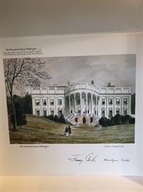 Jimmy Carter Signed, White House Painting