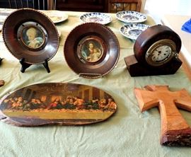 NAUTICAL CLOCK AND RELIGIOUS ITEMS
