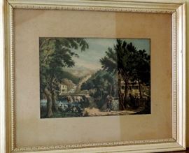 CURRIER AND IVES FRAMED PRINT FROM TEXAS CITY BUSINESS