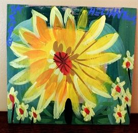 PAINTED WILDFLOWER ON BOARD