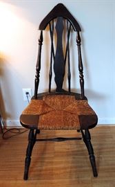 ANTIQUE CHAIR WITH RUSH SEAT