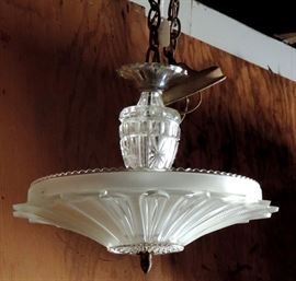 VINTAGE GLASS HANGING LIGH FIXTURE