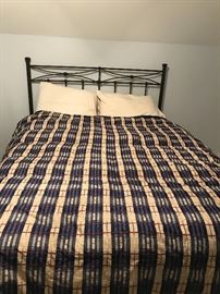 Queen size gel foam mattress. Less than a year old. With frame and head board. $200