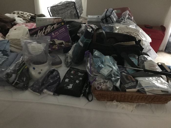 Various gadgets and electronics.
Also this king size gel foam mattress and metal frame (no headboard) is $325.