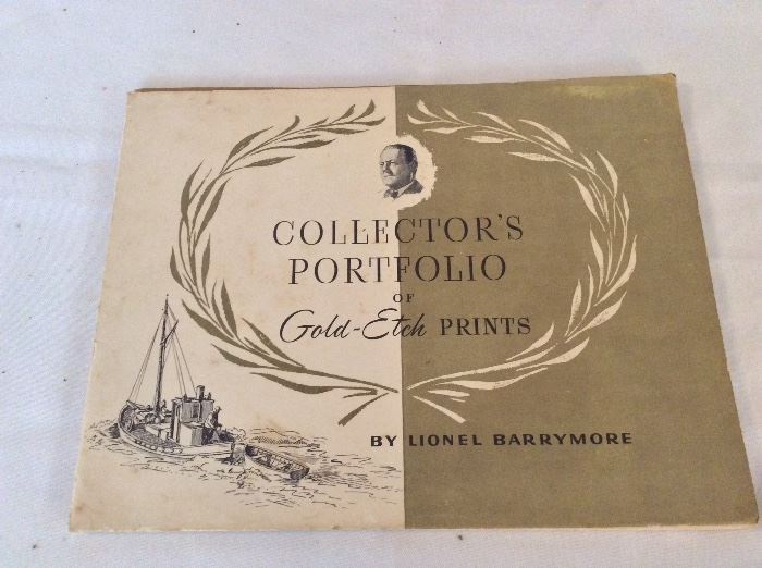 Collector's Portfolio of Gold-Etch Prints by Lionel Barrymore, United Music Systems.