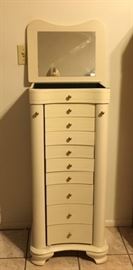 White Lacquer Jewelry Chest