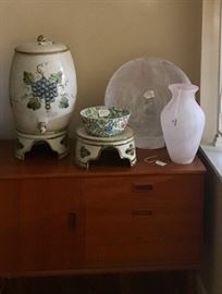 Art Glass, Depression Glass, Vases, Vintage Liquor Cabinet