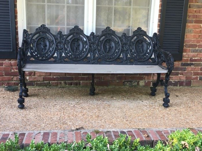 PRICE REDUCED! TODAY ONLY!!Antique Four Seasons Cast Iron Bench, circa 1870's
