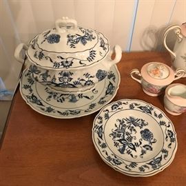Blue Danube Tureen and serving dishes
