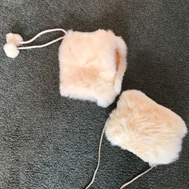 Girl's fur hat and muff