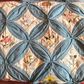 Hand Painted State Flowers Quilt