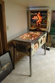 Vintage Gottlieb Big Indian pinball machine in working condition, Rare!  Played regularly, may need slight repair to extra game, but other than that, solid.