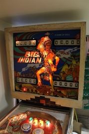 Vintage Gottlieb Big Indian pinball machine in working condition, Rare!  Played regularly, may need slight repair to extra game, but other than that, solid.
