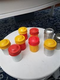 Tin Kodak film containers, some color and some metal.  Some have Kodak on them others do not. 