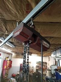 300 lbs Dayton Electric Chain Hoist on Monorail system.