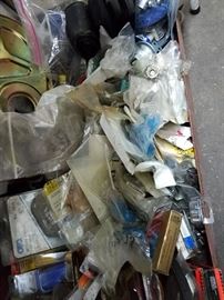 Miscellaneous small parts, o-rings, nuts and bolts, gaskets, spark plugs - lots of parts for hotrod engines