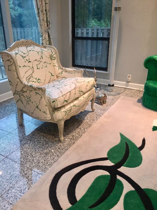Oversized chair & custom rug