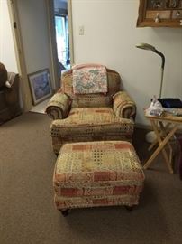 Accent chair with matching ottoman