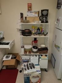 Bread machines, NuWave set, pots and pans, coffee makers, electric knife, dishes