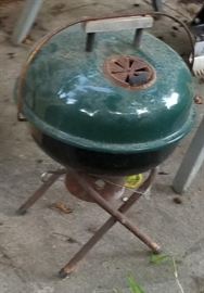 Green charcoal grill