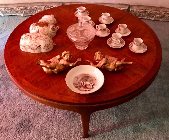 Lane Coffee Table, Tea Cup Collection, Hanging Cherubs