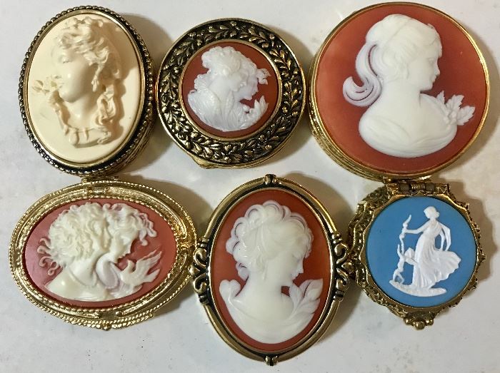 Vintage Solid Perfumes with Cameo Faces