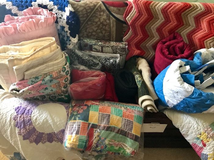 Selection of Vintage Quilts & Blankets
