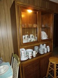 Glass Door Dish Cabinet + Dishware