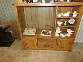 Entertainment Center + Collectable Glass Items