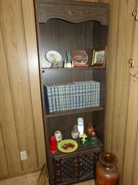 Wood Wall Shelves + Books + Collectables