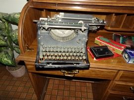 Roll Top Desk + Vintage TypeWritter