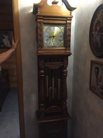 Antique Grandmother clock weight driven good working condition