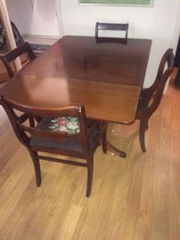 Mahogany drop sides table and chairs