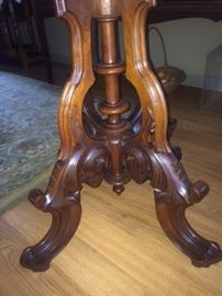 detail on Victorian lamp table
